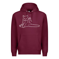 Burgundy cat butt white Premium Hoodie - linhVisuals