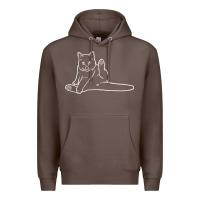 Coffee cat butt white Premium Hoodie - linhVisuals