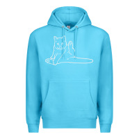 Ocean Blue cat butt white Premium Hoodie - linhVisuals