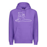 Purple cat butt white Premium Hoodie - linhVisuals