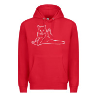 Red cat butt white Premium Hoodie - linhVisuals