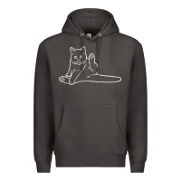 Smoke cat butt white Premium Hoodie - linhVisuals