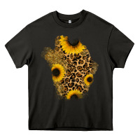 Asphalt glitter sunflowers leopard patch Heavy Core Tee - RanaPortraitStore