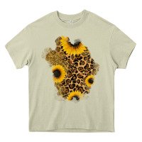 Mossy glitter sunflowers leopard patch Heavy Core Tee - RanaPortraitStore