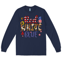 Navy red white and blue Long Sleeve Tee - Artiststas