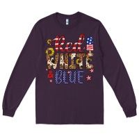 Plum red white and blue Long Sleeve Tee - Artiststas