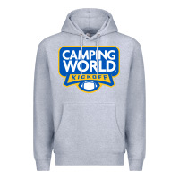 Heather Grey camping world, games Premium Hoodie - linhVisuals