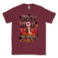 Burgundy Best dog mom ever Mother's Day Classic Tee - FaDigitalArtStudio