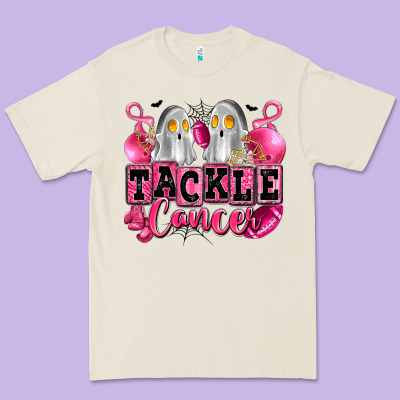Tackle Cancer With Ghosts Playing Football Premium Tee Designed By Lillyallendesigns