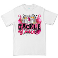 White tackle cancer with ghosts playing football Premium Tee - LillyAllenDesigns