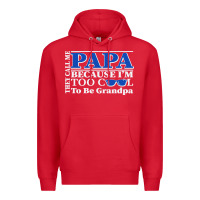 Red they call me papa because i'm too cool to be grandpa Premium Hoodie - linhVisuals