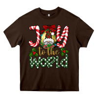 Chocolate Brown joy to the world Heavy Core Tee - BundleAndBundleShop