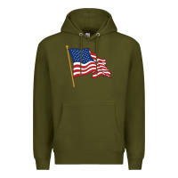 Army Green American flag Premium Hoodie - linhVisuals
