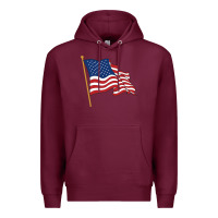 Burgundy American flag Premium Hoodie - linhVisuals