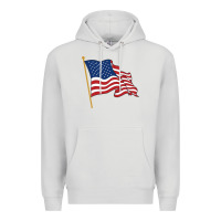 Dove Grey American flag Premium Hoodie - linhVisuals