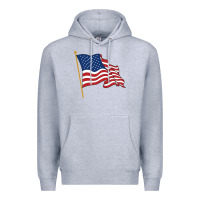 Heather Grey American flag Premium Hoodie - linhVisuals