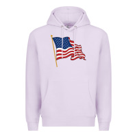 Lilac American flag Premium Hoodie - linhVisuals