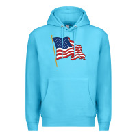 Ocean Blue American flag Premium Hoodie - linhVisuals