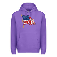 Purple American flag Premium Hoodie - linhVisuals