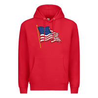 Red American flag Premium Hoodie - linhVisuals