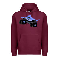 Burgundy Monster Truck Megalodon Premium Hoodie - linhVisuals