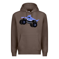 Coffee Monster Truck Megalodon Premium Hoodie - linhVisuals