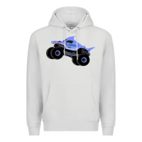 Dove Grey Monster Truck Megalodon Premium Hoodie - linhVisuals