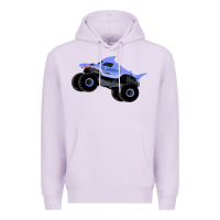 Lilac Monster Truck Megalodon Premium Hoodie - linhVisuals