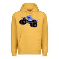 Mustard Monster Truck Megalodon Premium Hoodie - linhVisuals