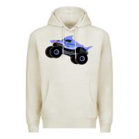 Oatmeal Heather Monster Truck Megalodon Premium Hoodie - linhVisuals