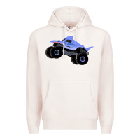 Pale Pink Monster Truck Megalodon Premium Hoodie - linhVisuals