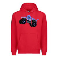 Red Monster Truck Megalodon Premium Hoodie - linhVisuals