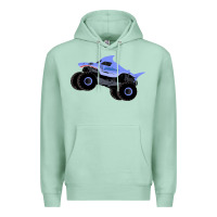 Seafoam Monster Truck Megalodon Premium Hoodie - linhVisuals