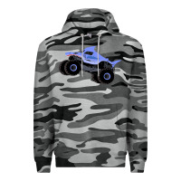 Slate Camo Monster Truck Megalodon Premium Hoodie - linhVisuals