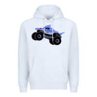 White Monster Truck Megalodon Premium Hoodie - linhVisuals
