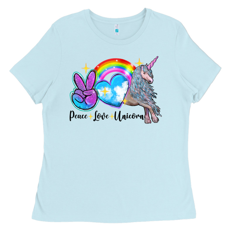 Peace Love Unicorn Ladies Tee by LillyAllenDesigns | Teevron