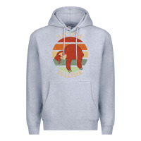 Heather Grey say less do lesser funny sloth Premium Hoodie - linhVisuals