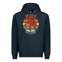 Navy say less do lesser funny sloth Premium Hoodie - linhVisuals