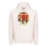 Pale Pink say less do lesser funny sloth Premium Hoodie - linhVisuals