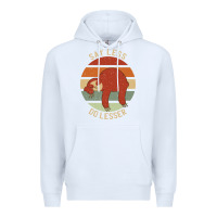White say less do lesser funny sloth Premium Hoodie - linhVisuals