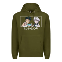 Army Green gon killua Premium Hoodie - linhVisuals