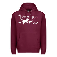 Burgundy FARM LIFE ANIMAL Premium Hoodie - linhVisuals