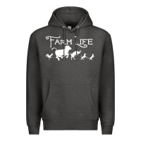 Charcoal Heather FARM LIFE ANIMAL Premium Hoodie - linhVisuals