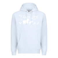 White FARM LIFE ANIMAL Premium Hoodie - linhVisuals