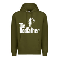 Army Green Fishing The Rodfather Premium Hoodie - linhVisuals