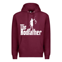 Burgundy Fishing The Rodfather Premium Hoodie - linhVisuals