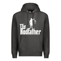 Charcoal Heather Fishing The Rodfather Premium Hoodie - linhVisuals