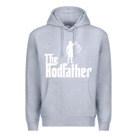 Heather Grey Fishing The Rodfather Premium Hoodie - linhVisuals