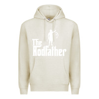 Oatmeal Heather Fishing The Rodfather Premium Hoodie - linhVisuals