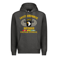 Charcoal Heather Airborne 101st division Premium Hoodie - linhVisuals